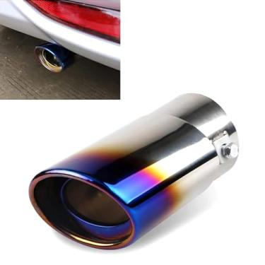 Imagem de Sinytuto 1 Pacote De Ponta Escapamento Aço Inoxidável, Silenciador Reto, Suprimentos Universais Para Modificação Automóveis, A Maioria Dos Carros, Caminhões E Vans (Azul)