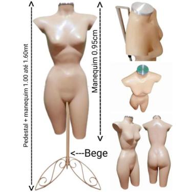 Imagem de Manequim feminino (Meio corpo cinturinha N.36) bege com tampa prata + 