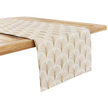 Imagem de RUVANTI Caminho De Mesa 100% Algodão, 187 Cm Comprimento, Antiderrapante, Resistente A Manchas, Lavável E Reutilizável, Perfeito Para Casamentos, Festas, Natal, Feriados Uso Interno - Luminous