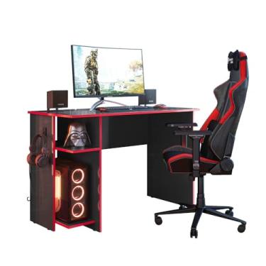 Imagem de Escrivaninha Gamer Preto/Vermelha 3875 - Belliv Decor