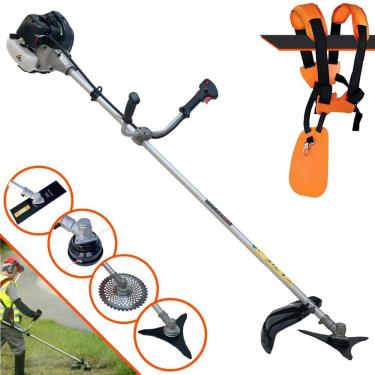 Imagem de Roçadeira Podador de Grama À Gasolina CG430-B 2T 43cc 1,7HP de Alta Performance Com Carretel e Faca 2 Pontas + EXTRA Faca 3 Pontas e Faca 40 Dentes