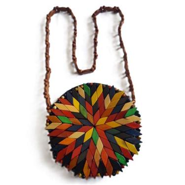 Imagem de Bolsa Madeira Redonda Porta-Celular Alça Longa - Ideias by Sandra, Col