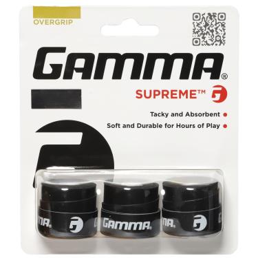 Imagem de Fita adesiva para raquete GAMMA Sports Supreme Overgrip, preto, pacote com 3