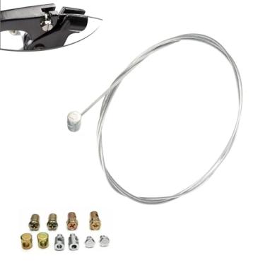 Imagem de ijuicy Kit de cabo do acelerador de motocicleta, kit de reparo de cabo flexível de 129,5 cm, cabo de freio de embreagem do acelerador de emergência, cabo universal do acelerador com extremidades, para