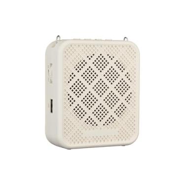 Imagem de SPYMINNPOO Amplificador de Voz Portátil de 10W Com Microfone Com Fio, de Alto -falante Megafone Recarregado PA (Branco)