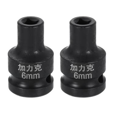 Imagem de HARFINGTON 2 peças soquete quadrado de 4 pontos 1/5.1 cm Drive 6 mm soquete de impacto quadrado métrico CR-V Blackening luva de roda padrão ferramenta de manga pneumática para reparo de automóveis