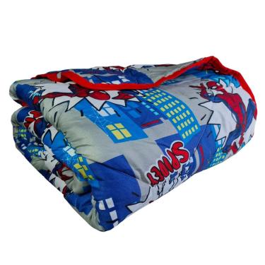 Imagem de Edredom Infantil Spider Man Azul Microfibra Estampado Dupla Face Solteiro Lepper