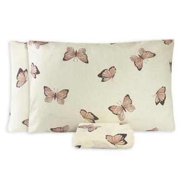 Imagem de Jogo de Lençol Queen Essencialle 150 Fios 3 Peças - Borboletas - Dona 