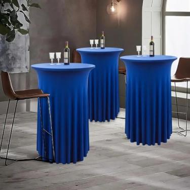 Imagem de Toalha de mesa redonda branca com estampa de ondas naturais para bar, festa de casamento e banquete, 1 peça, azul, 60x110 cm