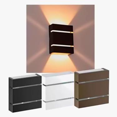 Imagem de KIT 10 ARANDELAS 2 FRISOS COM LÂMPADA ÁREA EXTERNA ILUMINAÇÃO PAREDE(KIT 10 ARANDELA PRETA BQ)