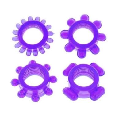 Imagem de Anel Peniano Elástico para Retardar Ejaculação e Prazer a Dois Anel Peniano Flexível [ROXO] AM