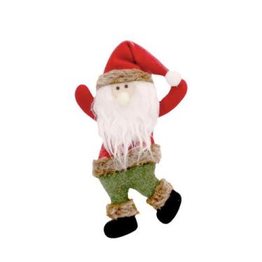 Imagem de Papai Noel Pelúcia Scotch Pendente Vermelho e Verde 22cm - Magizi - Ya
