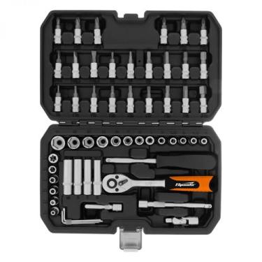 Imagem de Jogo de soquetes e ferramentas sextavado com encaixe 1/4 pol com 59 pc