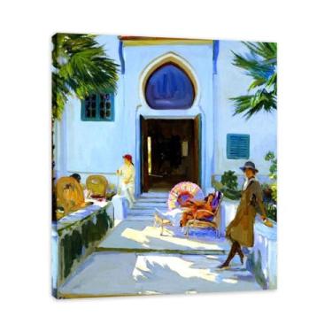 Imagem de My Studio Door John Lavery Iconic Realist Portrait & War Scene Canvas Art – Decoração de parede irlandesa atemporal para casa emoldurada 39,98 x 48 cm