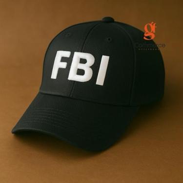 Imagem de Boné FBI Preto Chapéu Policia Police Policial Fantasia Carnaval Hallow