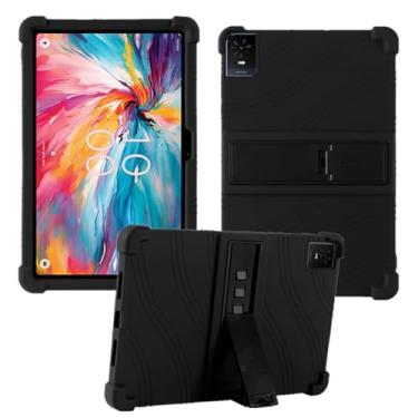 Imagem de HminSen Capa para tablet TCL TAB 10 NXTPAPER 5G de 10,4 polegadas, capa ajustável de silicone macio para crianças para tablet TCL TAB 10 NXTPAPER 5G modelo 9199S (preto)