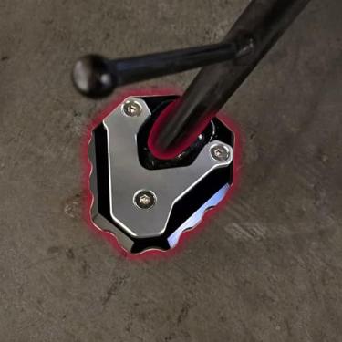 Imagem de Midimttop Suporte CNC para motocicleta, suporte lateral, extensão, placa de suporte, suporte compatível com HO&N&DA CB500X CB 500X CB 500 X 2019-2025 (preto)