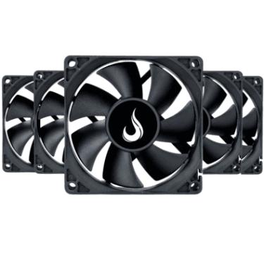 Imagem de Kit 5 Cooler Fan Rise Mode Black 80mm 12v Preto - Rm-bk-02-fb