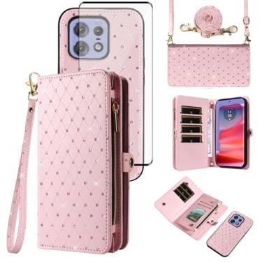Imagem de Asuwish Capa de telefone para Moto Edge 50 Pro rosa