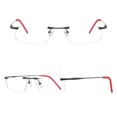 Imagem de VFDHN Armação de óculos de titânio masculina, ultraleve, sem aro, óculos esportivos antiderrapantes (2)