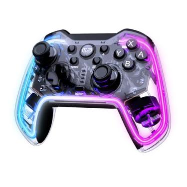 Imagem de Wireless Switch Pro Controller with Hall Effect Joysticks for NS2/NS, Lyvix RGB Game Controller for Nintendo Switch 2 & Switch/Lite/OLED, Gamepad for PC/IOS/Android/Steam, with Backbuttons/Turbo