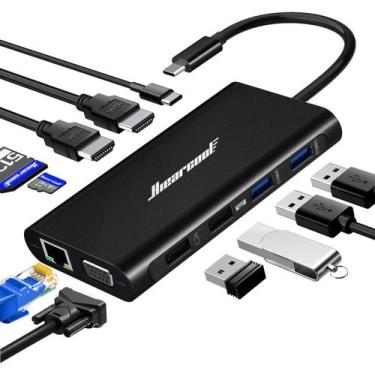Imagem de Estação de ancoragem para laptop USB C Hiearcool 11 em 1 tipo C Hub