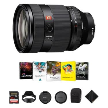 Imagem de Sony Lente FE 28-70 mm f/2 GMaster para montagem Sony E - Lente zoom padrão ultrarrápida com cartão de memória Extreme PRO UHS-I SDXC de 64 GB, kit de software Corel e pano de limpeza - Pacote