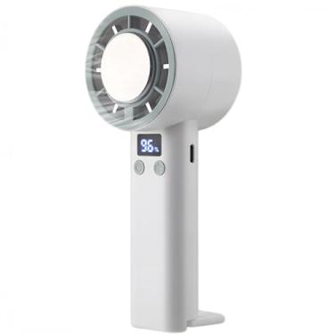 Imagem de Ventilador turbo portátil portátil, ventiladores pessoais ajustáveis de 5 marchas, recarregáveis, portáteis com resfriamento integrado, operado por bateria, até 10 tempo de execução, perfeito para