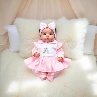Imagem de Macacão Bebê Menina Bordado Personalizado Letra do Nome - Maria's Baby