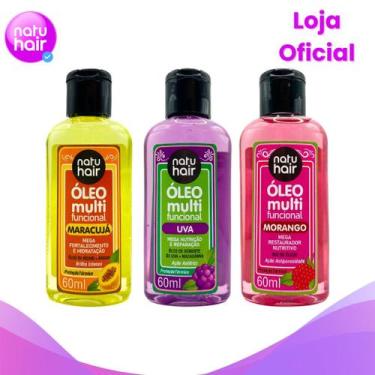 Imagem de Kit Óleo Multifuncional Maracujá Uva Morango 60ml - Natuhair Cosmético