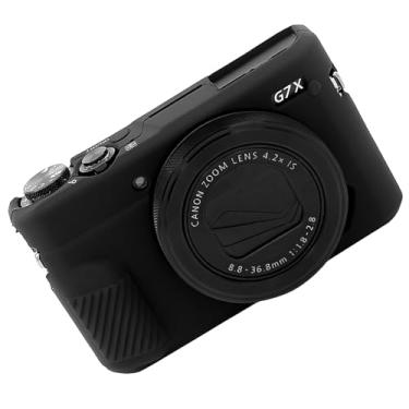 Imagem de Easy Hood Capa para G7 X Mark II, capa protetora para câmera digital Canon Powershot G7X Mark II, capa de lente removível com marcação de teclas, capa macia de gel de silicone, capa protetora de