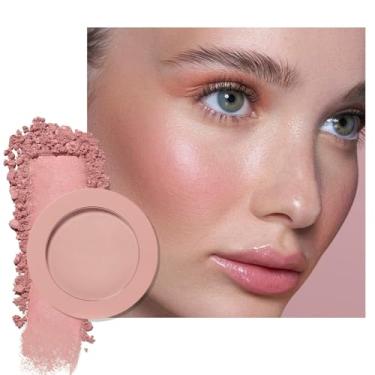 Imagem de HHLTOH Paleta de blush em pó fosco rosa empoeirado para maquiagem facial, blush para bochechas mais jovens, blushes em creme monocromáticos leves de longa duração, blush para mulheres, todos os tons