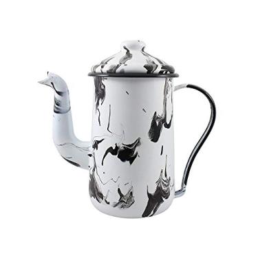 Imagem de Bule para Café Tradicional 14 Esmaltado Marmorizado Preto - 1500 ml - Ewel