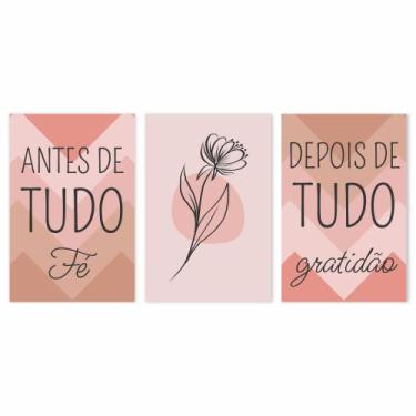 Imagem de Placa decorativa antes de tudo Fé Depois de tudo gratidão - Fixa Perso