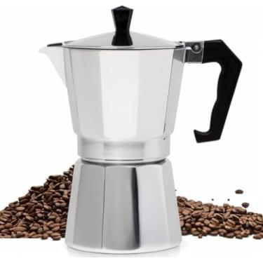 Imagem de Cafeteira Italiana de Alumínio 300ml para 6 Xícaras | Prepara Café Expresso no Fogão, Tradicional, Resistente e Fácil de Limpar