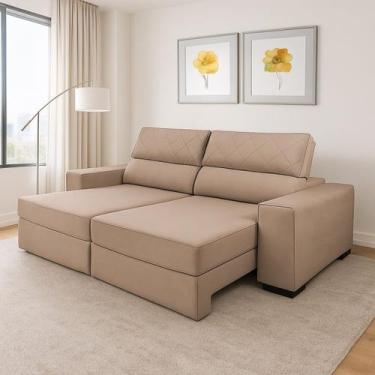 Imagem de Sofá Retrátil Reclinável Madrid com Molas Ensacadas no Assento Tecido 