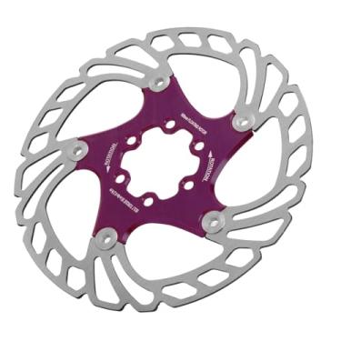 Imagem de Rotor de freio a disco flutuante de bicicleta, rotor de disco de freio oco de 16 cm com 6 para reparo de bicicletas (roxo)