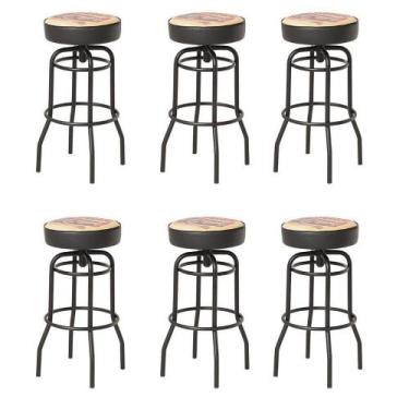 Imagem de Kit 6 Banquetas Texas Estampa Route 66 - GAT MAGAZINE