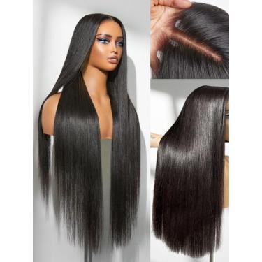 Imagem de Perucas frontais de renda LUVME HAIR 5x5, cabelo humano liso, preto