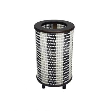 Imagem de Abajur Cilindrico Rustico Em Madeira E Fibra Para Sala Quarto Decoracao Com Cupula Artesanal(Marrom/fibra/branca/preta)