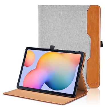 Imagem de Capa para Samsung Galaxy Tab S6 Lite 10,4 polegadas 2024/2022/2020 - modelo (SM-P620/P625/P610/P613/P615/P619) com alça de mão e bolso, capa fólio de couro PU com suporte para despertar/hibernar