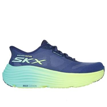 Imagem de Skechers Tênis feminino Max Cushion Endeavour Hallandale Hands Free Slip-ins, Azul marinho/limão, 37