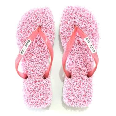 Imagem de Chinelo Casual Square Castellane indicado para quem sofre com Fascite Plantar, Esporão de Calcâneo, Neuroma de Morton e Hiporidrose Plantar, Massageador para seus pés ele é Leve, Durável e elegante, além da Sensação de estar pisando em um Tapete, conforto a cada passo. (Rosa, 39/40, BR, Adulto, Faix