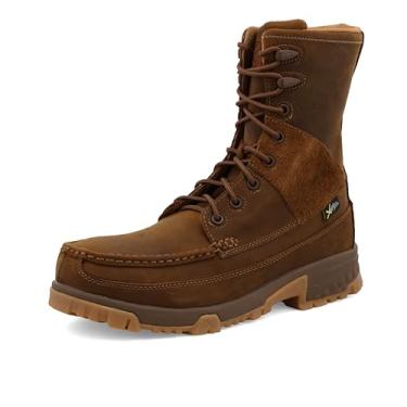 Imagem de Twisted X Bota masculina de 20,32 cm com cadarço CellStretch de couro para trabalho com bico composto, sela envelhecida
