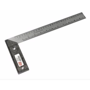 Imagem de Esquadro Cabo Plástico Preto Max Ferramentas, 12"(300mm)