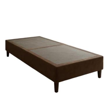 Imagem de Base Cama Box Solteiro Dobrável 3 em 1: Cama, Colchão e Cadeira Espreguiçadeira, Reforçada e Desmontável, Fácil Montagem 88x188cm(Marrom)