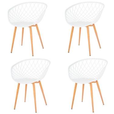 Imagem de Kit 4 Cadeiras ANM8197F Loa Clarice Anima Office Polipropileno Branco 