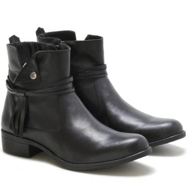 Imagem de Bota coturno feminina  de couro preta  021 - CATERSHOES, Preto, 35