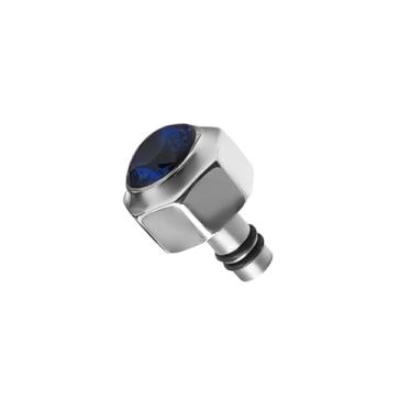 Imagem de hengfento2 Substituição da coroa do relógio de 6,8 mm para Calibre De Cartier Santos de 42 mm, pedra de aço inoxidável 3299 (prata)