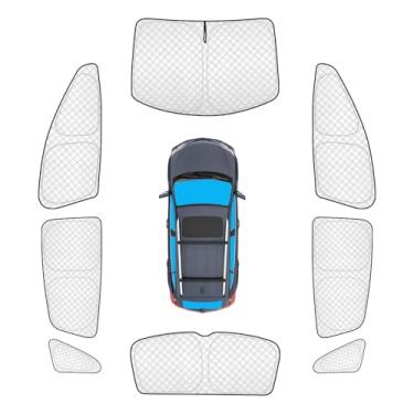 Imagem de KMF 8 peças de persianas espessas de janela completa para Volkswagen VW ID.4 2021-2025 acessórios, capas de janela de carro para-sol para para-brisa lateral traseira, bloqueio UV e blackout
